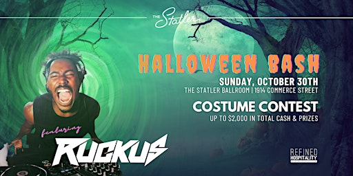 Halloween Bash + Costume Contest Featuring RUCKUS @ The Statler