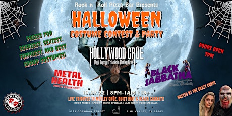 Halloween Costume Contest & Party with live tributes to Motley Crue & more!