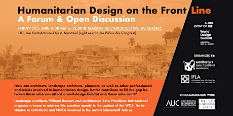 Humanitarian Design on the Front Line: A Forum & Open Discussion 