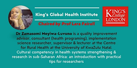 King's Global Health Institute - Dr Zamasomi Meyiwa-Luvuno primary image