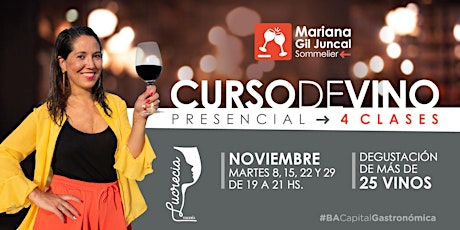 Imagen principal de Curso de vinos presencial by Mariana Gil Juncal en Lucrecia Vinería