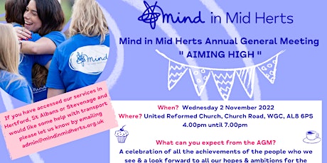 Annual General Meeting - Aiming High.  Join us for a celebration primary image