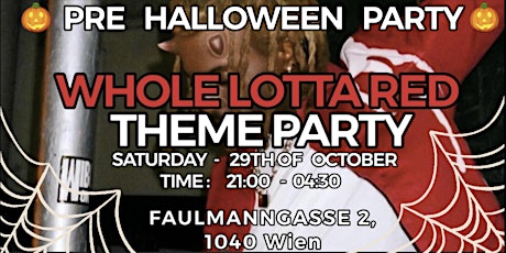 Hauptbild für HALLOWEEN WHOLE LOTTA RED  PARTY  - WITH LIVE MUSICIANS SHOWS ON STAGE