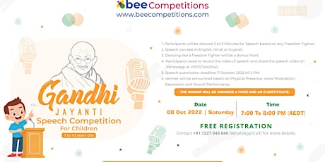 Gandhi Jayanti Speech Competition For Children