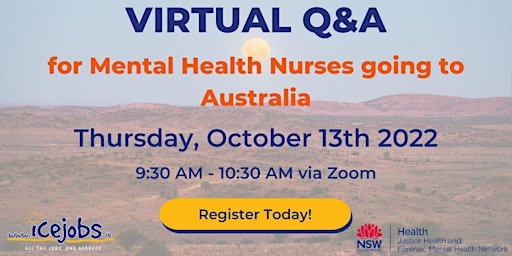 Virtual Q&A for Mental Health Nurses going to Oz