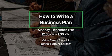 How to write a Business Plan
