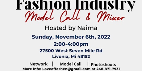 Fashion Industry Model Call and Mixer
