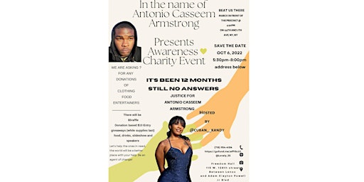 In honor of Antonio Casseem Armstrong awareness-charity event primary image