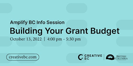 Amplify BC Info Session: Building Your Grant Budget