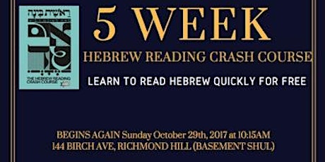 The Country Shul Hebrew Reading Crash Course primary image