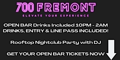Open Bar at Vegas Rooftop Club - Entry & Drinks Included