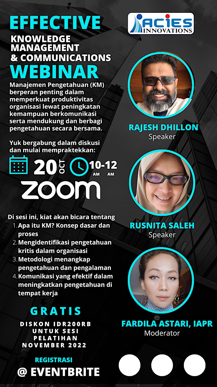 Effective KM & Communications Webinar (in Bahasa Indonesia & English) image