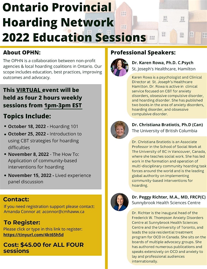 Ontario Provincial Hoarding Network 2022 Education Sessions image