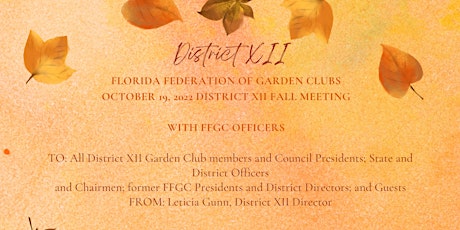District XII Fall Meeting