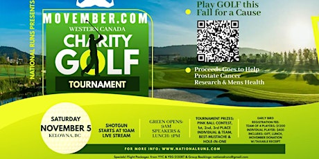 Western Canada  Movember Charity Golf Tournament Fundraiser