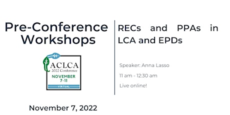 Pre-Conference Workshop: RECs and PPAs in LCA and EPDs