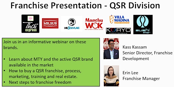 MTY Franchising QSR Division In House SEMINAR (JANUARY 2023) - 10am