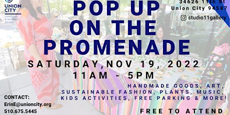 Pop Up on the Promenade: Local Makers POP UP - FREE ENTRY