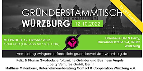Hauptbild für Gründerstammtisch Brauhaus 12. Oktober 2022