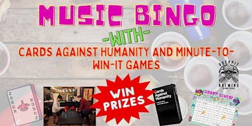 Music Bingo with Cards Against Humanity and Minute-To-Win-It Games