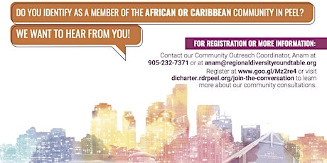 African, Caribbean Consultation - Brampton, Mississauga, Caledon Residents  primary image