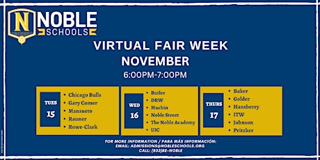 Noble Schools Virtual Fair Week primary image
