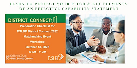 Preparation Checklist for DSLBD District Connect 2022 Matchmaking Event
