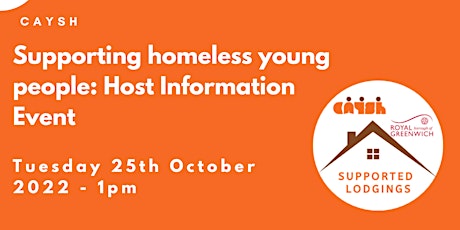 Supporting homeless young people: Host Information Event primary image