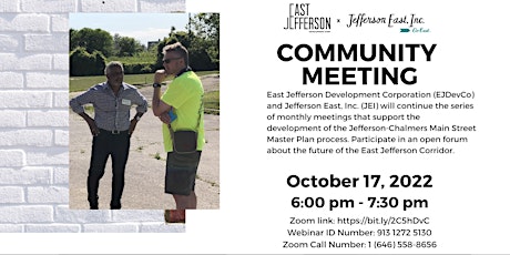 Jefferson-Chalmers Mainstreet Master Plan Virtual Community Meeting