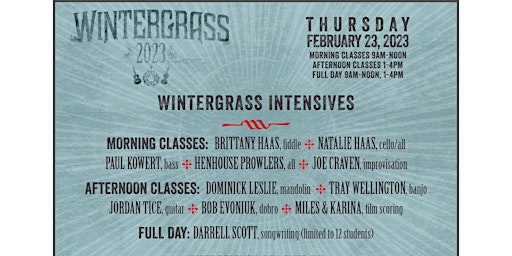 Wintergrass 2023 Intensives   (adult learning)