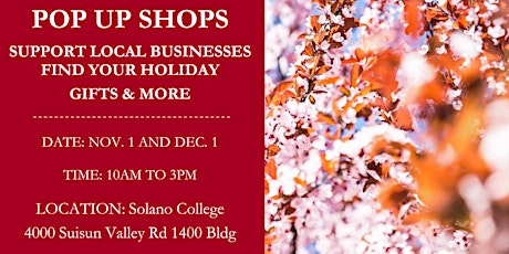 Solano College POP UP SHOPS Support Local Businesses