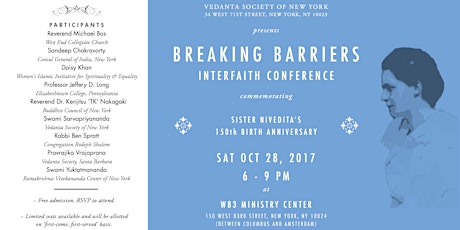 Breaking Barriers - Interfaith Conference Commemorating Sister Nivedita's 150th Birth Anniversary primary image
