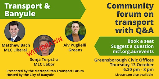 Transport & Banyule: Community forum on transport with Q&A