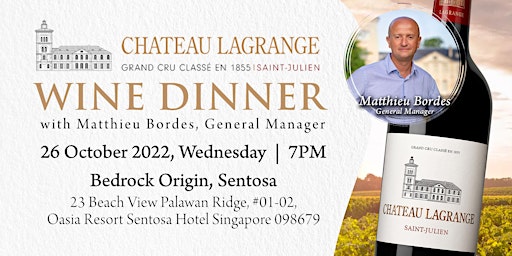 Crystal Wines Presents: Chateau Lagrange Wine Dinner primary image