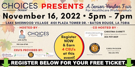 Baton Rouge FALL Event for Social Workers, Nurses and Senior Providers primary image