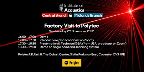 Factory Visit to Polytec - Joint Central and Midlands Branch Hybrid Event primary image