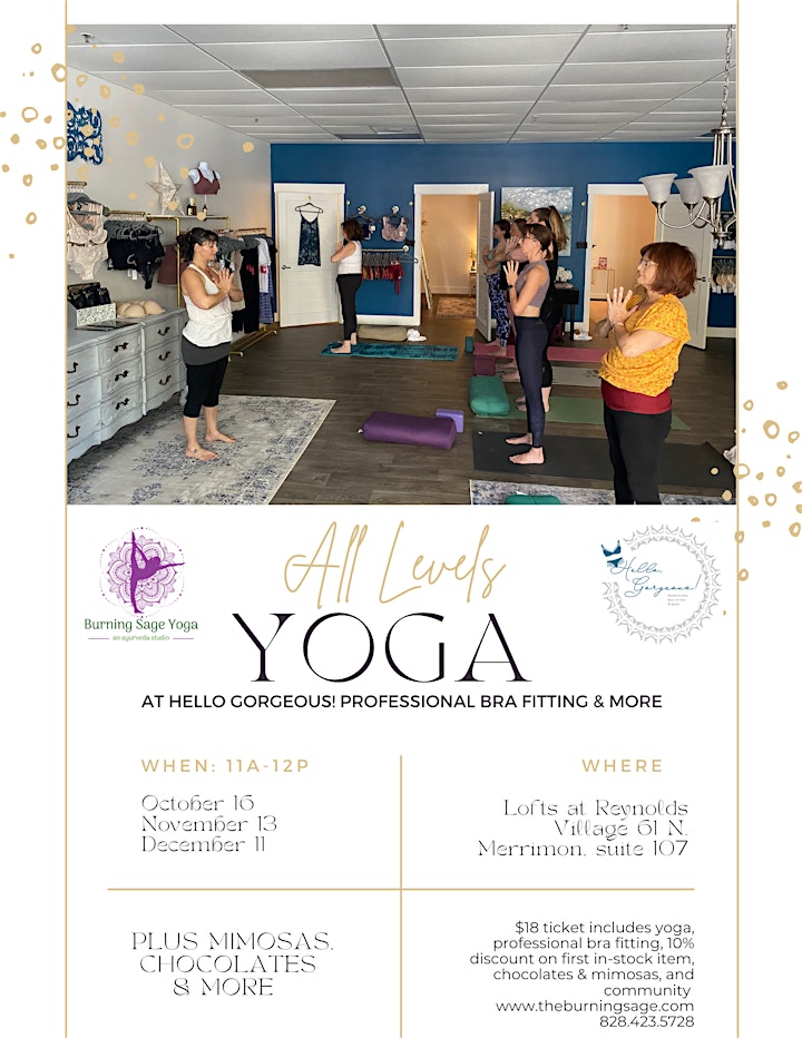 All Levels Yoga at Hello Gorgeous plus Mimosas, Chocolate, & Community image