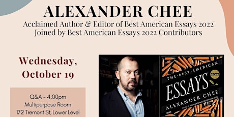 WLP Reading Series: Alexander Chee & Best American Essays 2022 Contributors