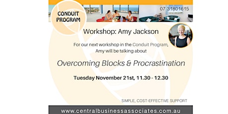 Conduit: Amy Jackson: Overcoming Blocks & Procrastination (rescheduled) primary image