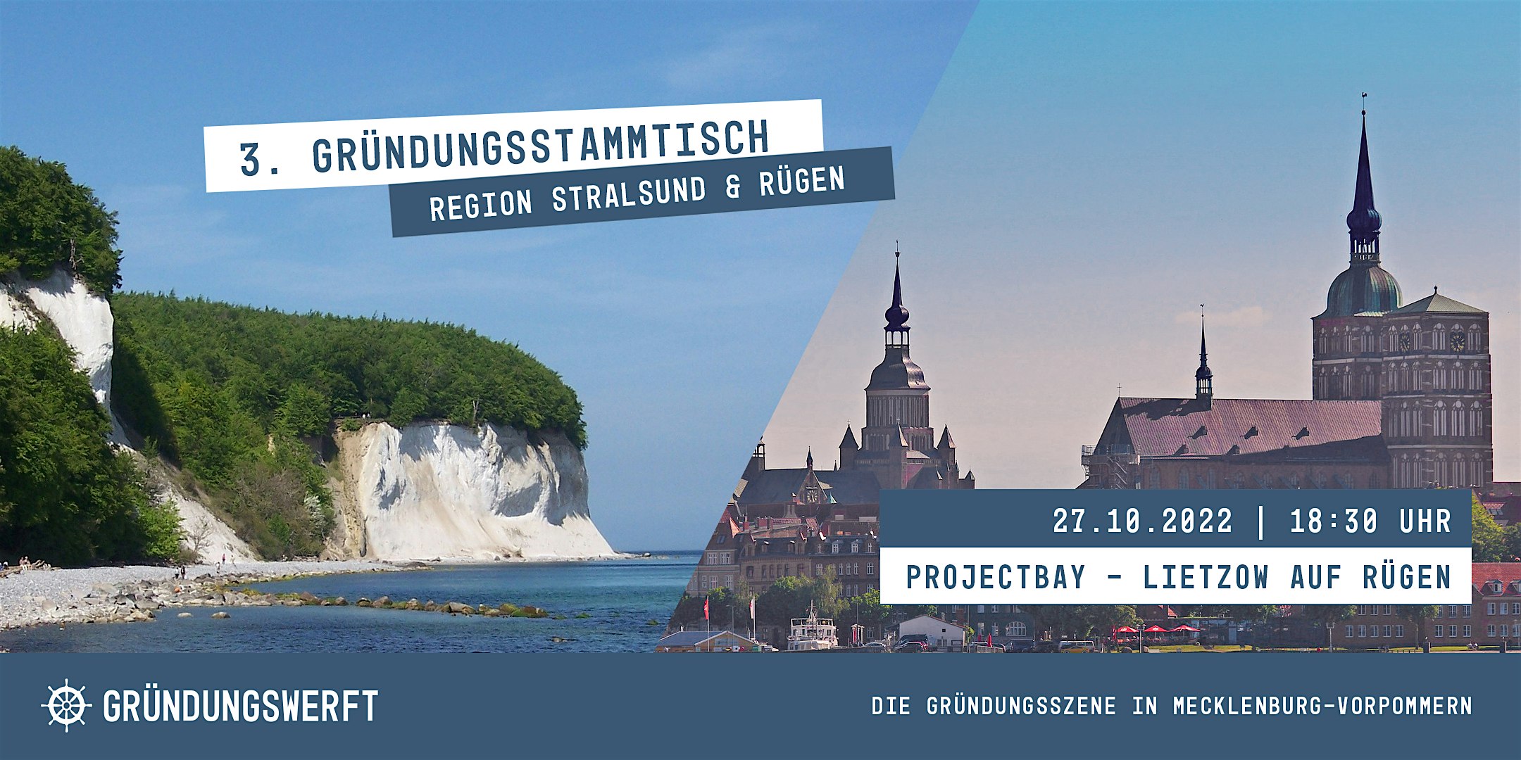 Veranstaltungsbild für die Veranstaltung 3. Gründungsstammtisch Region Stralsund & Rügen - Projectbay Rügen