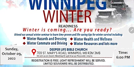 2022 WINTER READINESS SEMINAR, DEEPER LIFE BIBLE CHURCH, MANITOBA primary image