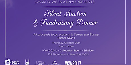 NYU Charity Week Fundraising Dinner 2017 primary image