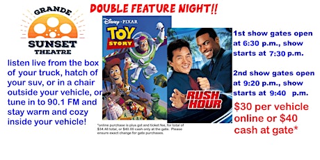 Double Feature Night - Friday, October 14th -Grande Sunset Theatre primary image