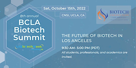 8th Annual Biotech Summit: The Future of Biotech in Los Angeles primary image