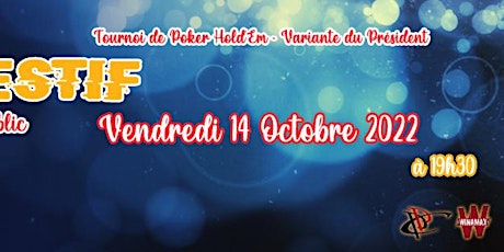 POITIERS POKER - Tournoi  FESTIF- 14/10/2022