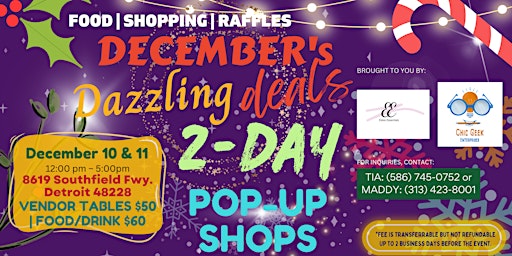December's Dazzling Deals-Pop up shop