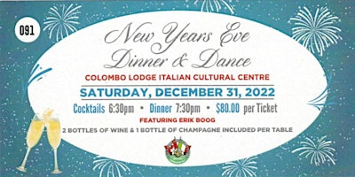 Colombo Lodge New Years Eve  Dinner & Dance