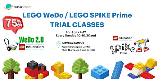 75% Discount for LEGO Robotics Trial Classes for Ages 4-12 primary image