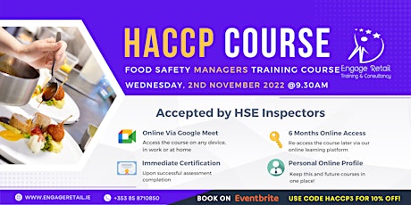 HACCP Training Course- Food Safety Level 3 for Managers primary image
