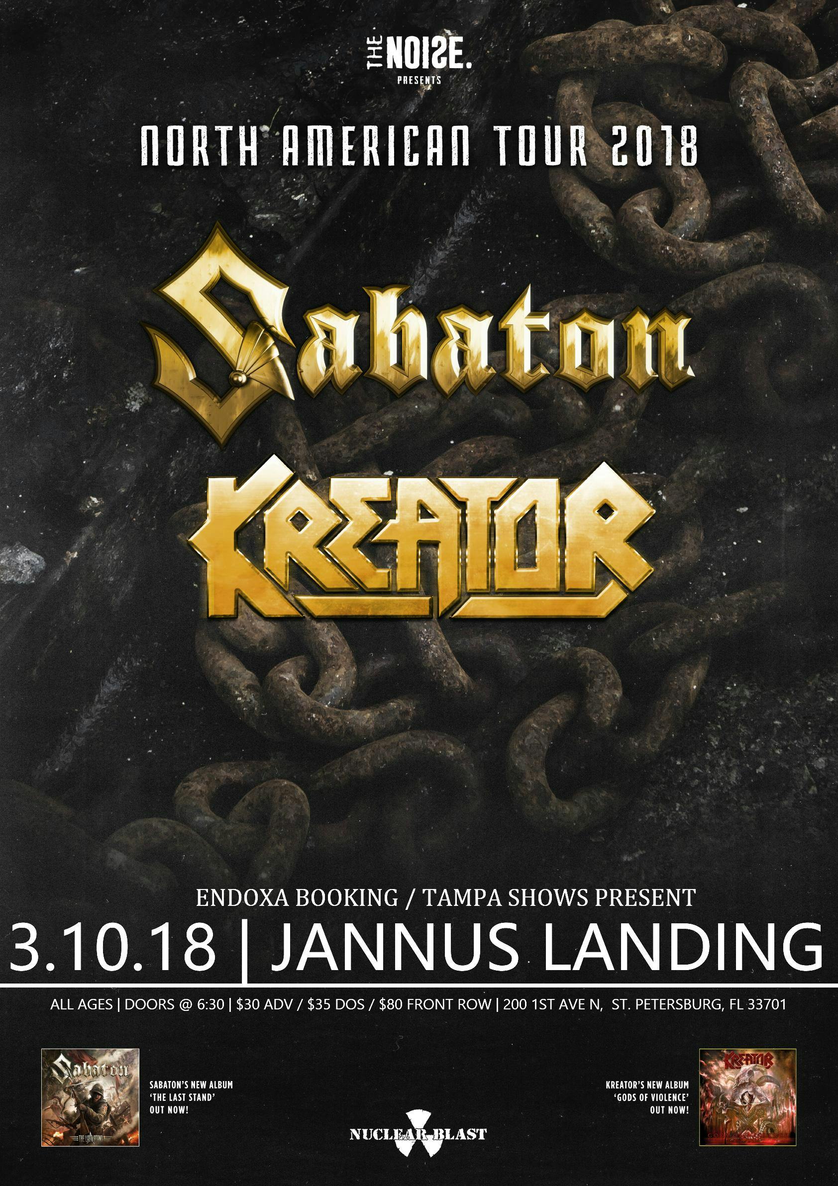 Sabaton & Kreator - North American Tour 2018